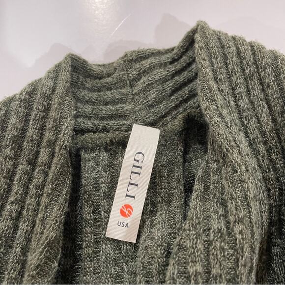 Gilli Olive Green Knit Sleeveless Cardigan Size‎ L - Picture 5 of 9
